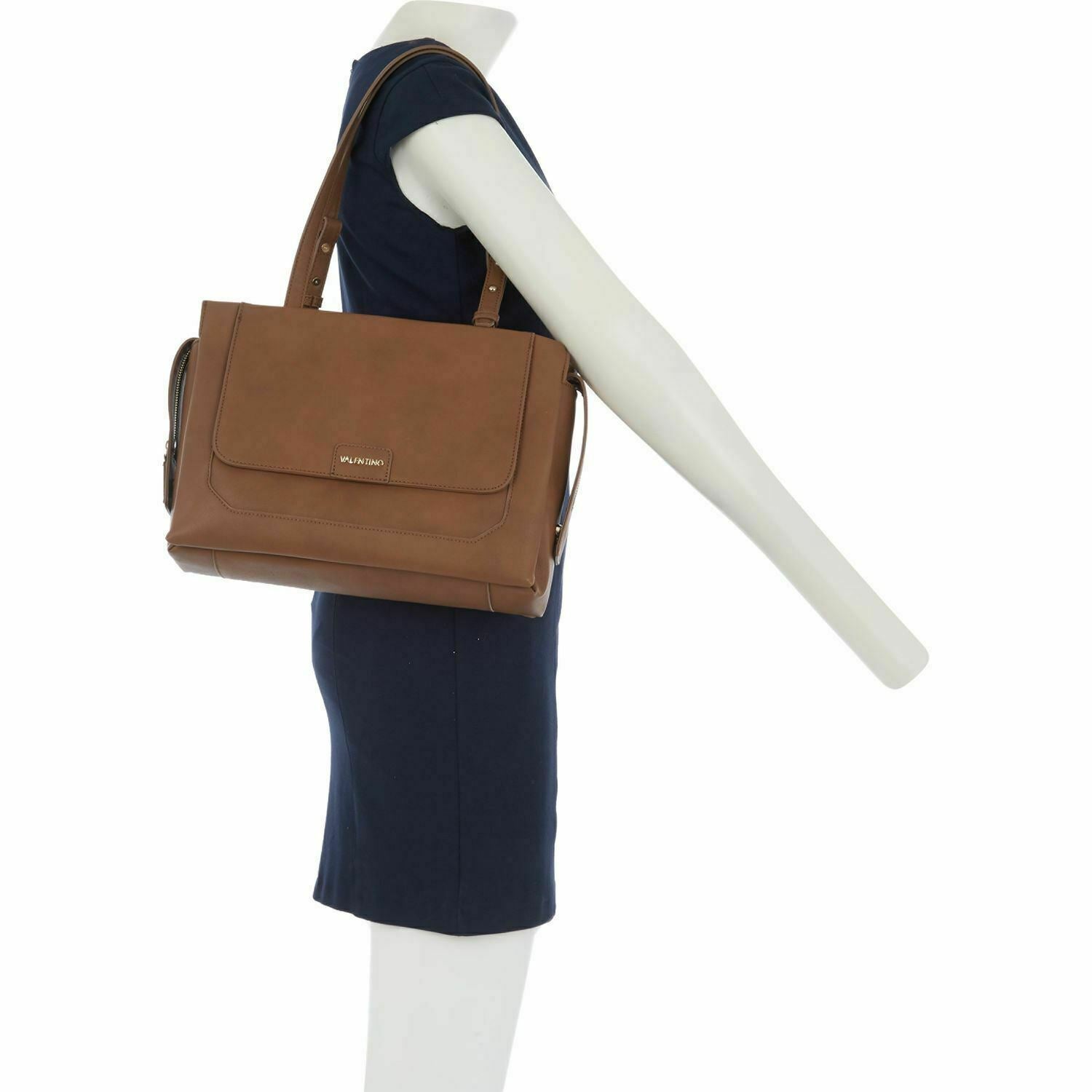 Authentic VALENTINO by Mario Valentino Gregory Structured Tote Bag, Camel