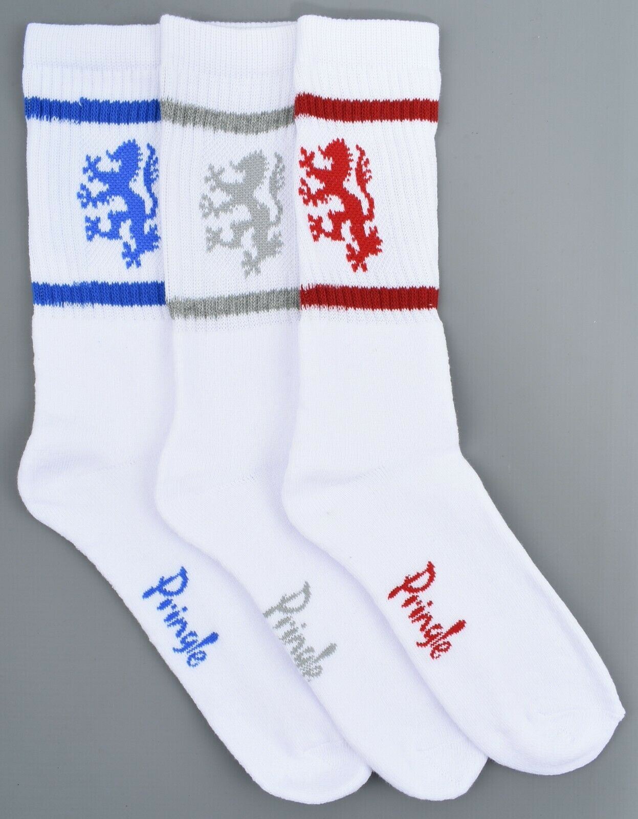 PRINGLE Men's 3-pack Cotton Rich Cushioned Sports Socks, White size UK 7-11
