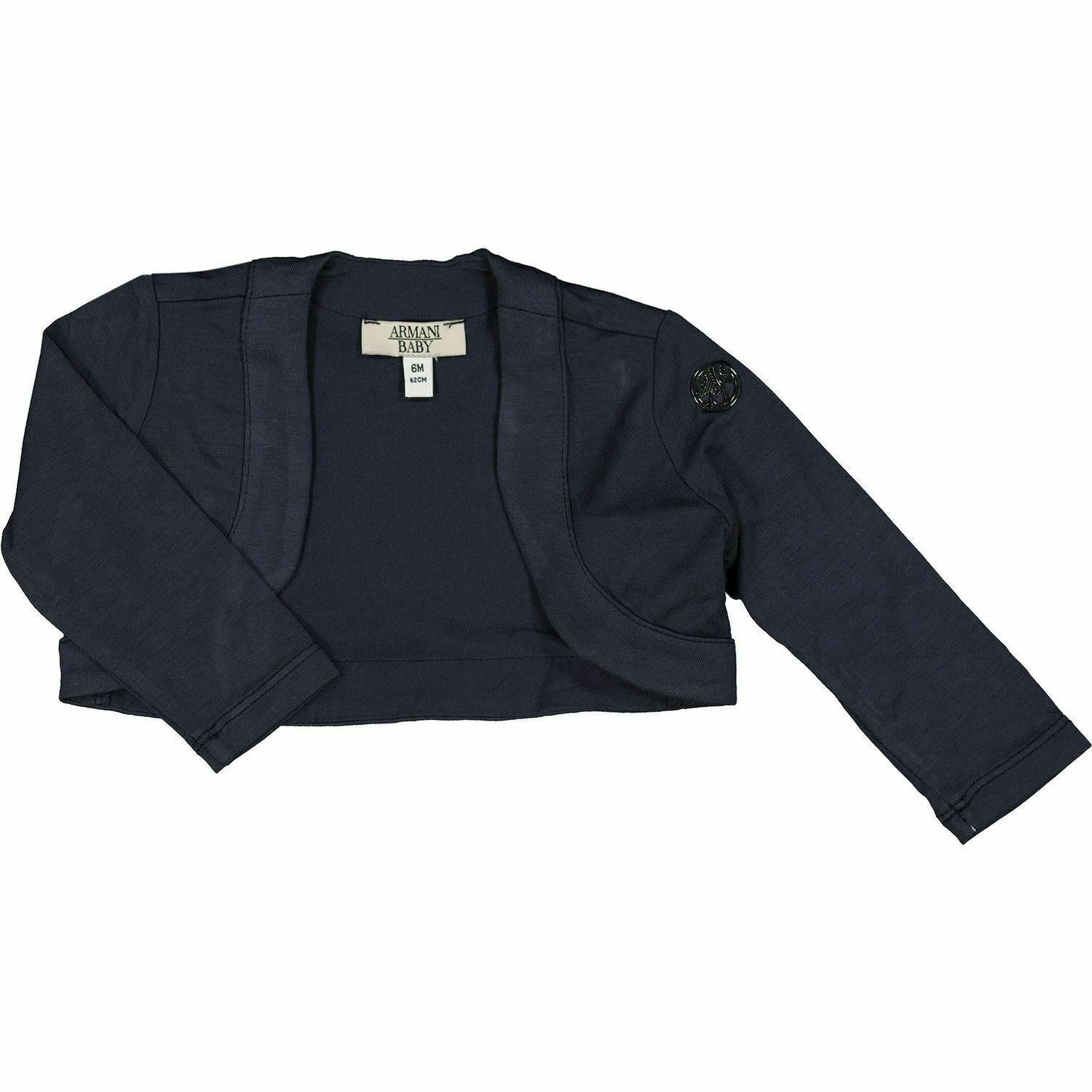 ARMANI BABY Girls' Cropped Cardigan / Short Bolero, Navy, size 9 months