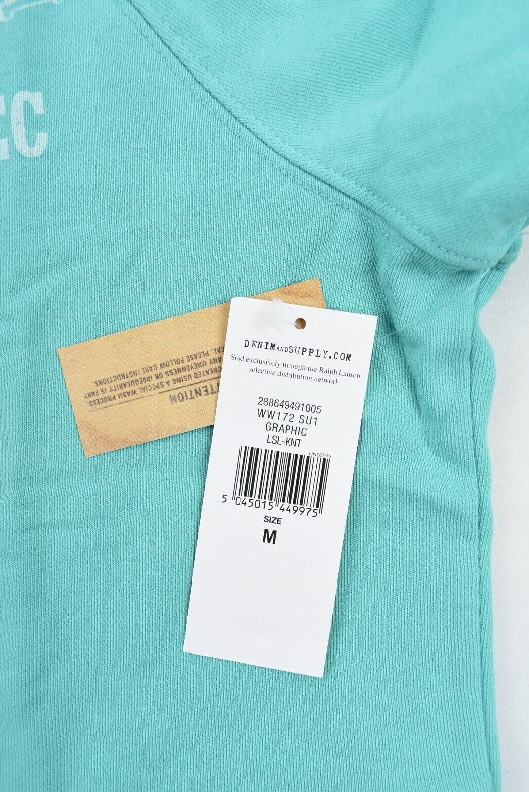 Denim & Supply by Ralph Lauren Women's Cropped Sweatshirt, Mint Green, size M