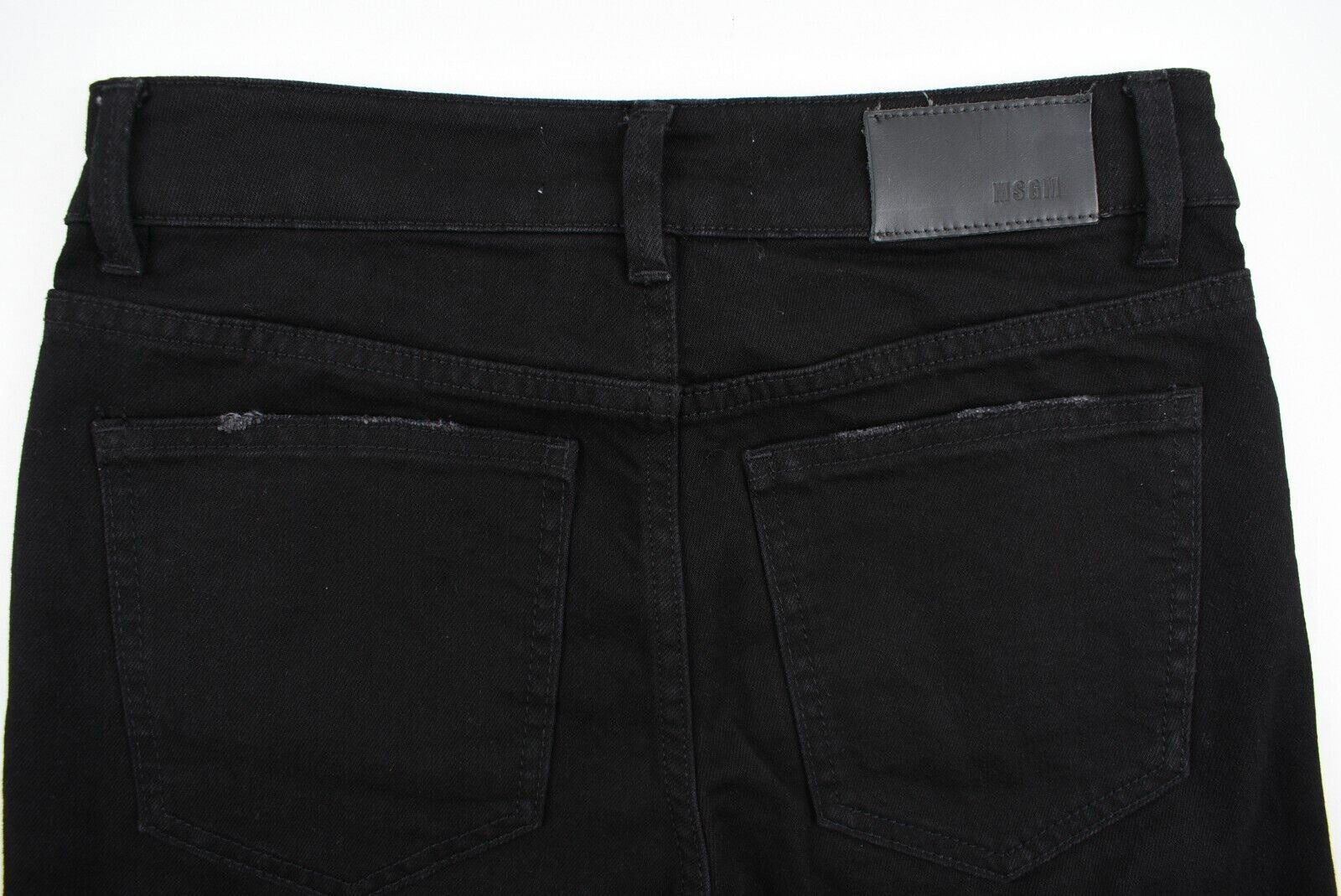 MSGM Women's Black Cropped Jeans, Lightly Distressed, size IT 38 /UK 6