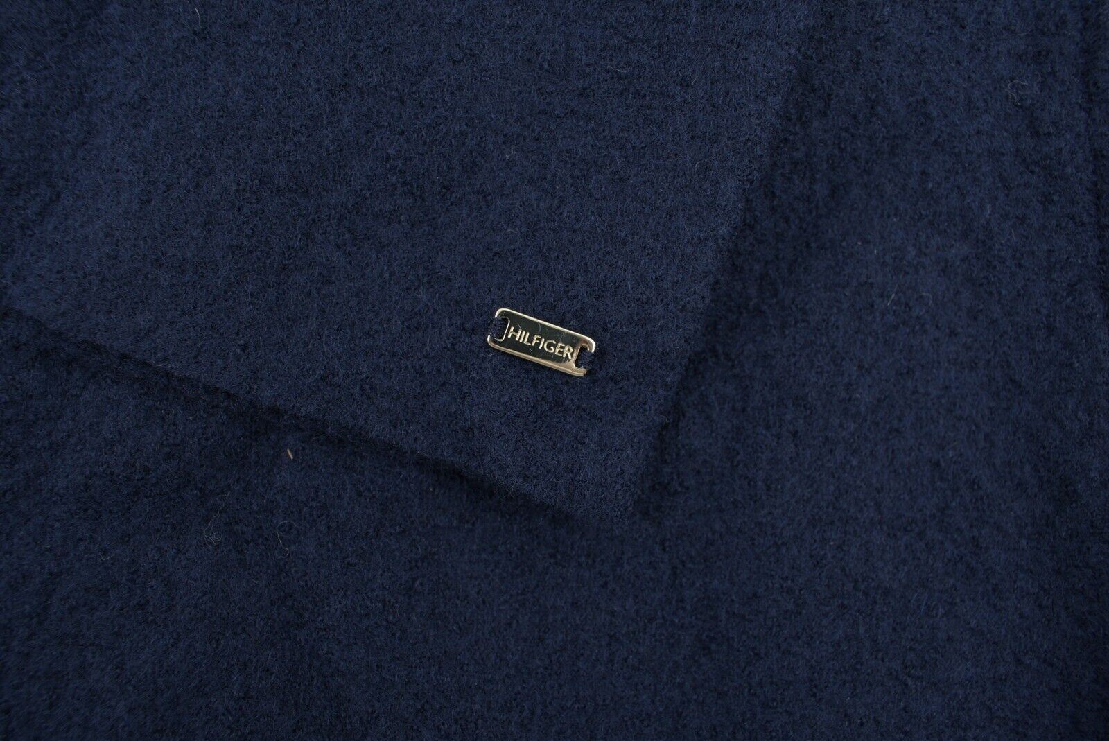 TOMMY HILFIGER Women's HALLEGRA Oversized Wool Coat, Navy Blue, size L