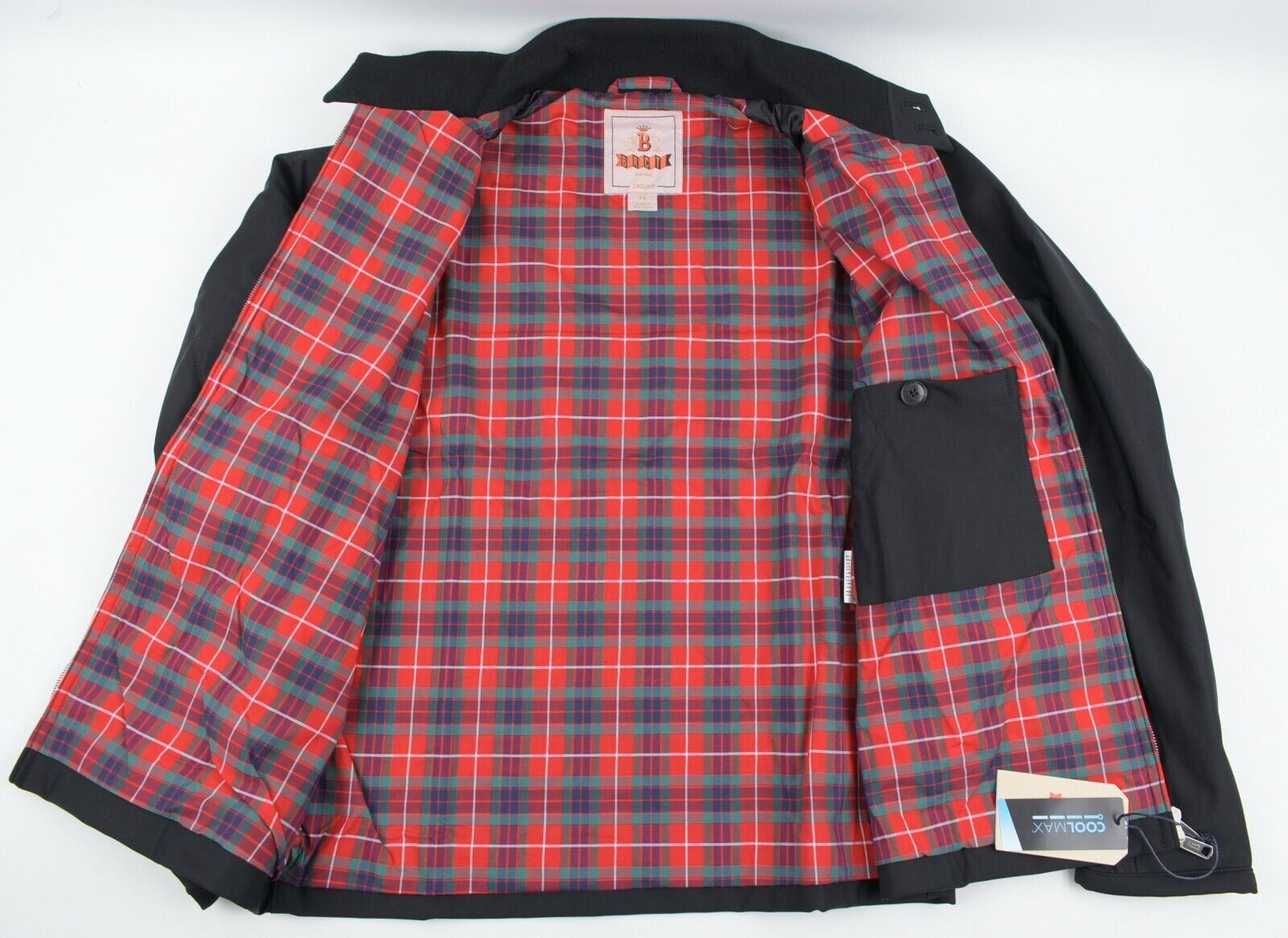 BARACUTA Men's Black Harrington Shell Jacket, size 44 RRP £330