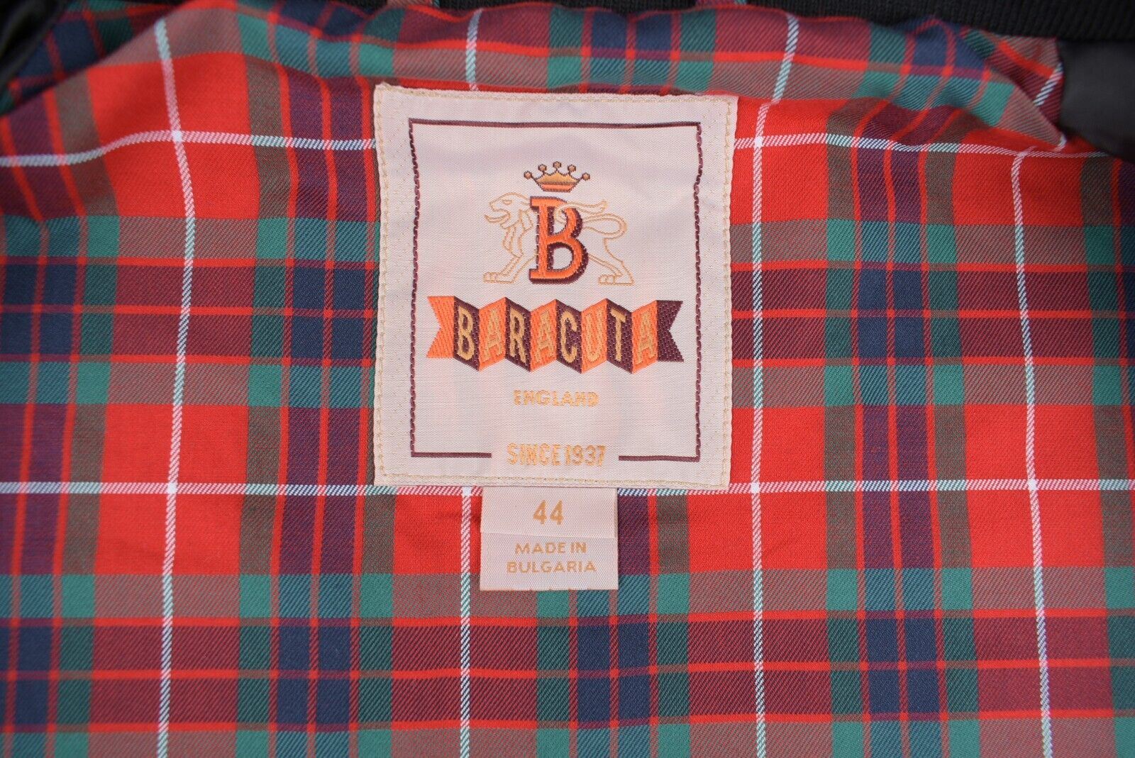 BARACUTA Men's Black Harrington Shell Jacket, size 44 RRP £330