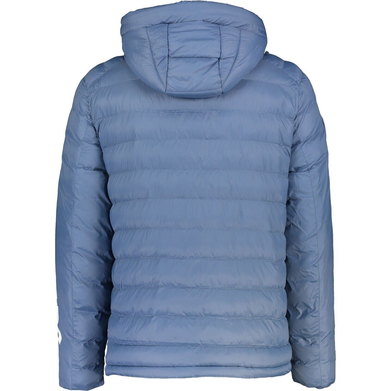 MICHAEL KORS Men's Lightly Padded Hooded Wind-proof Jacket, Blue, size SMALL