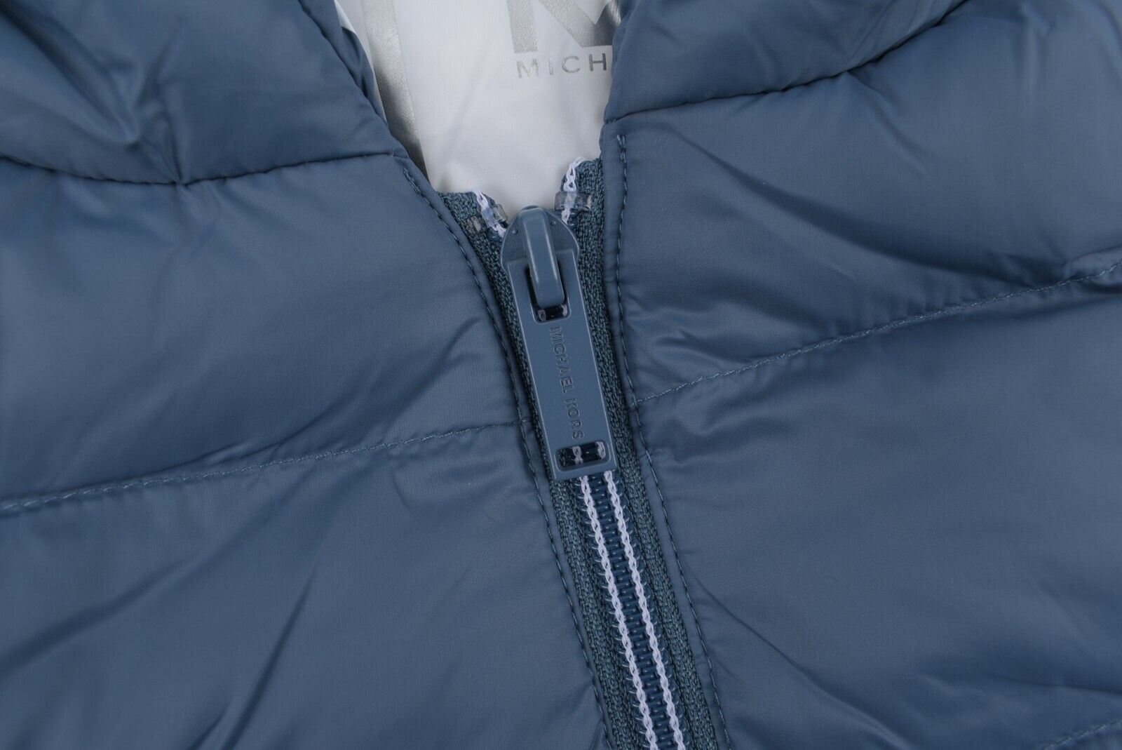 MICHAEL KORS Men's Lightly Padded Hooded Wind-proof Jacket, Blue, size SMALL
