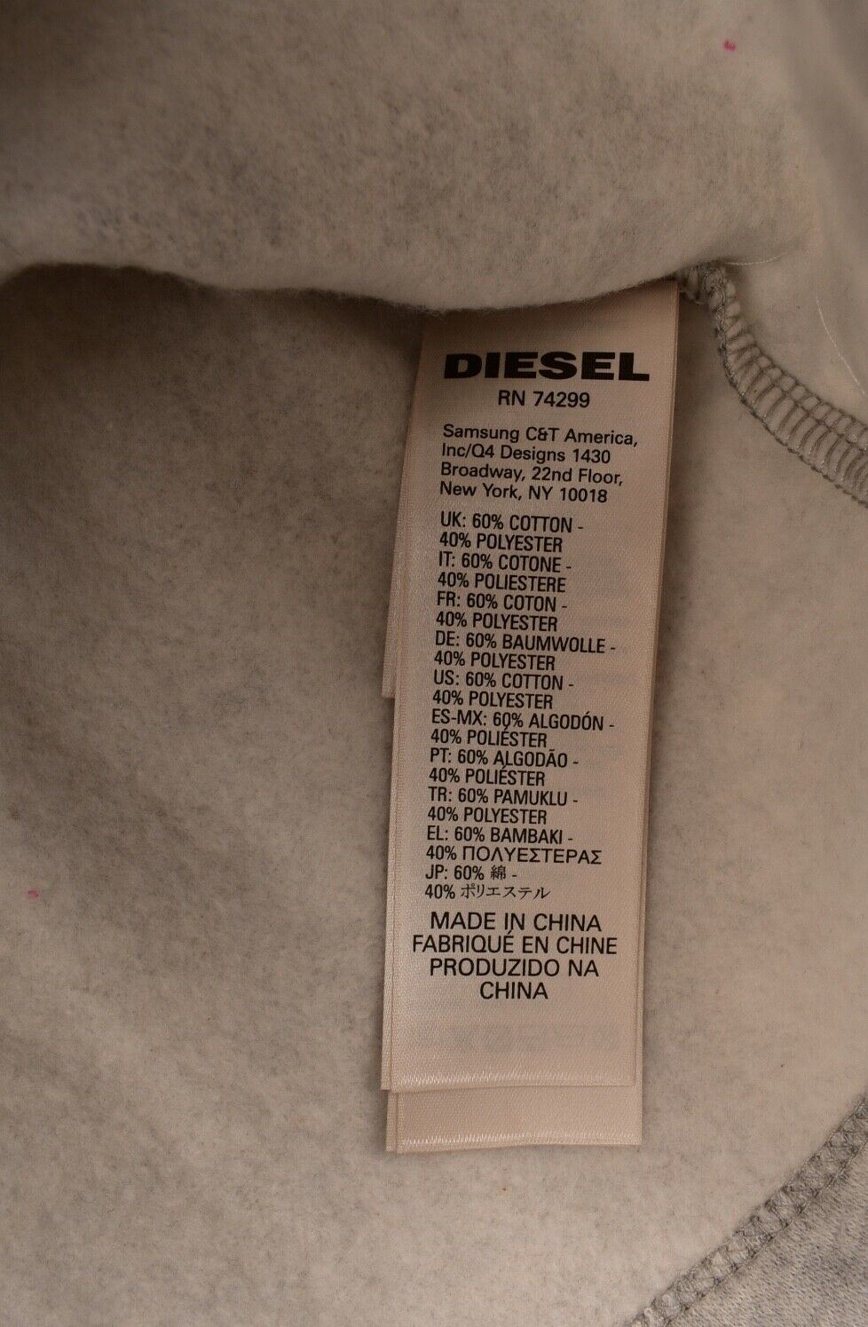 DIESEL Baby Girls' Sweatshirt Top, Jumper, Pink/Grey, size 6 months