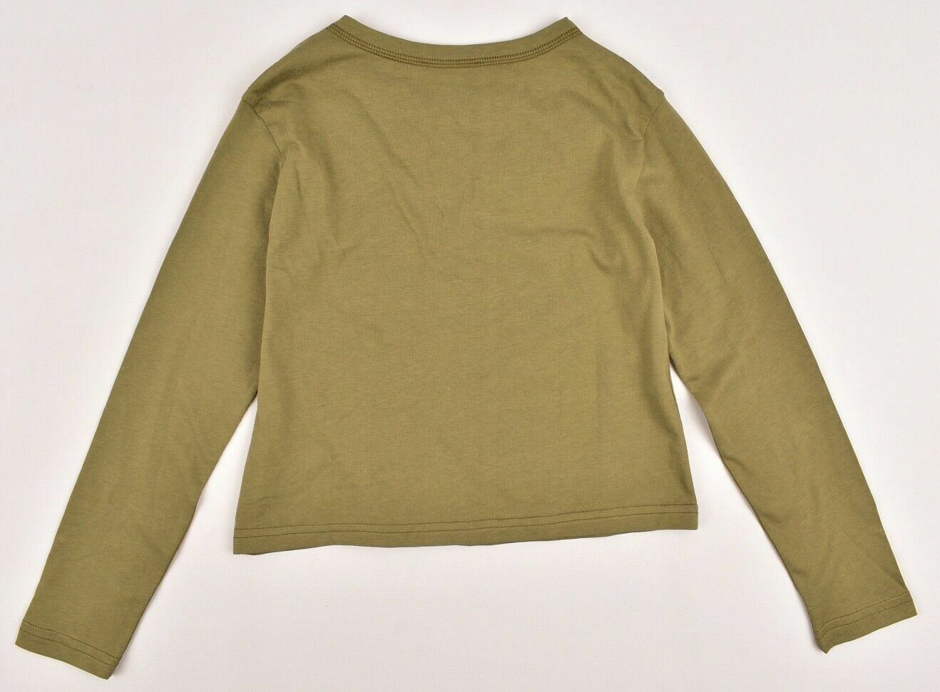 SISLEY Girls' Kids' Long Sleeve Applique Top, Olive Green, 8 years to 9 years