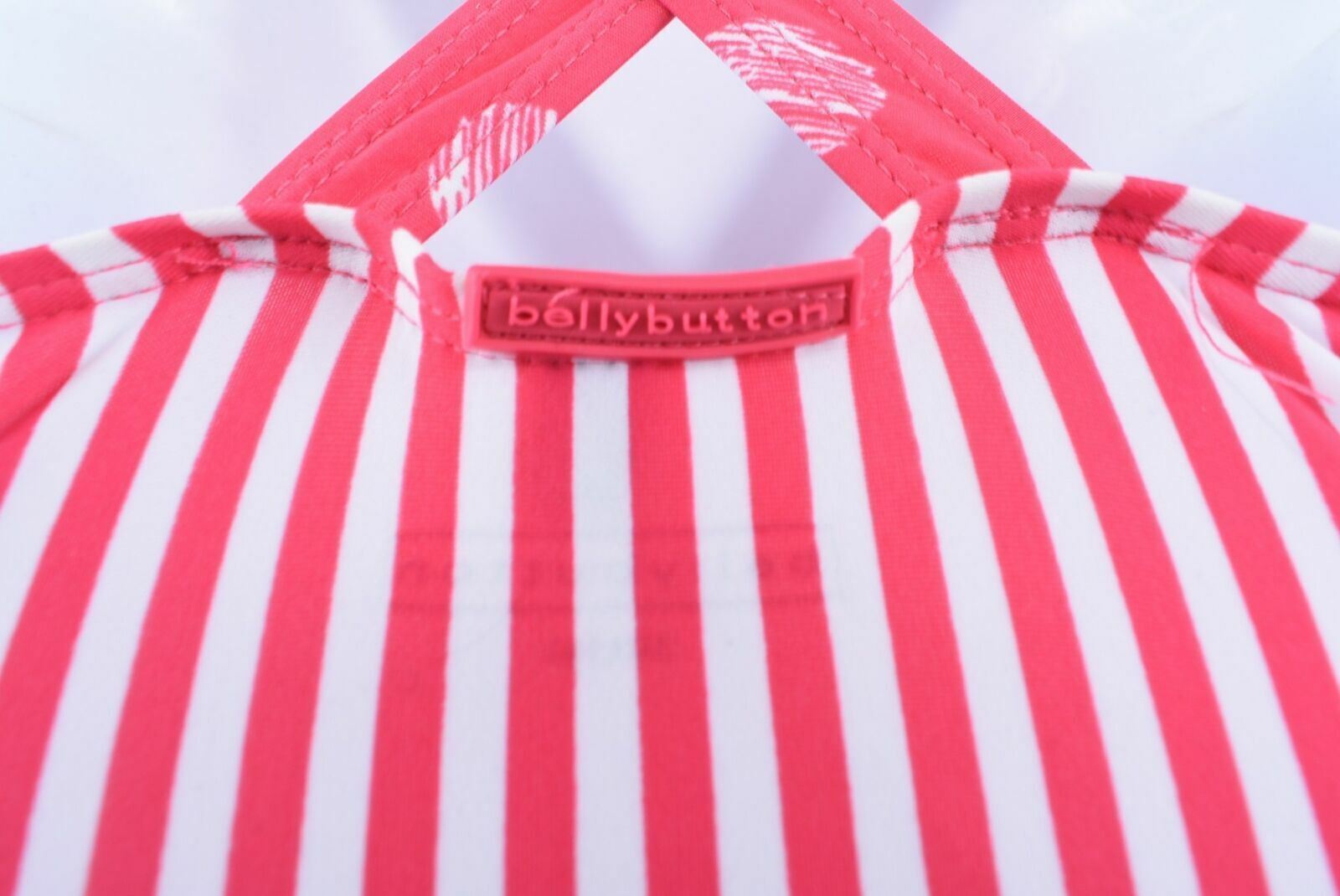 BELLYBUTTON Girls Pink/White Striped One Piece Swimsuit - 2 years to 3 years