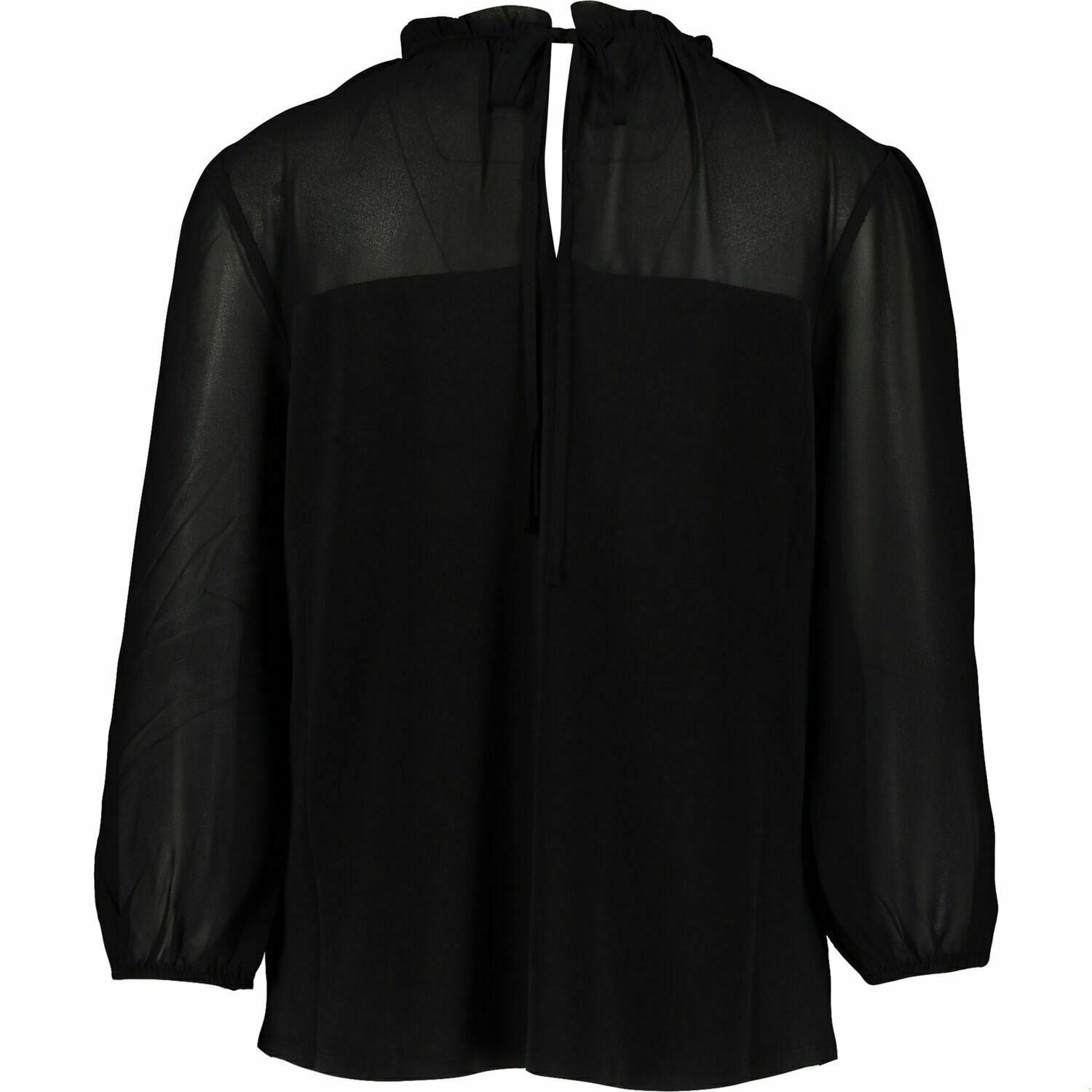 FAITH & JOY Womenâs 3/4 Sleeve Chiffon & Viscose Blouse Top, Black, size S