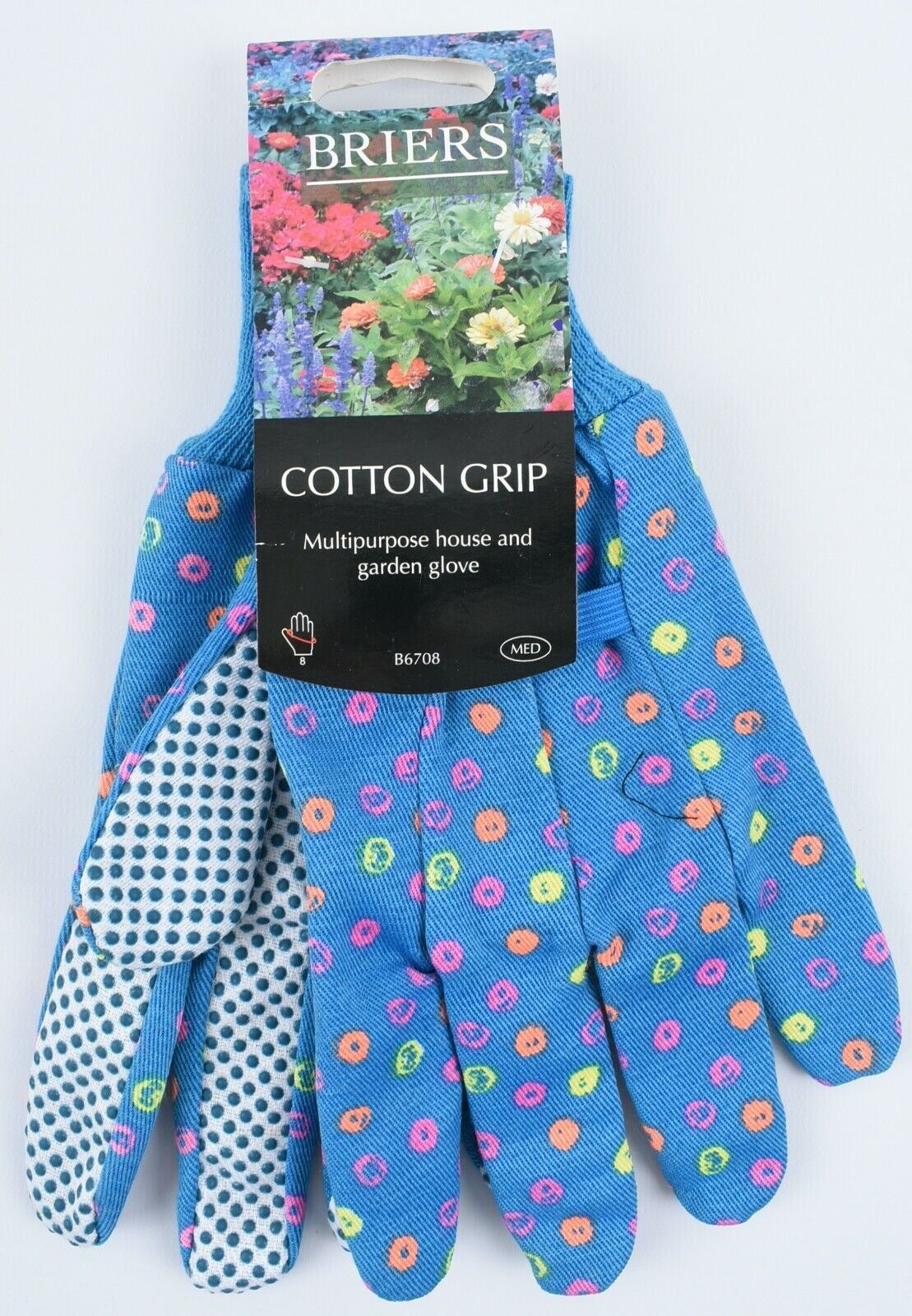 BRIERS Cotton Grip Women's Multipurpose House and Garden Glove, size M