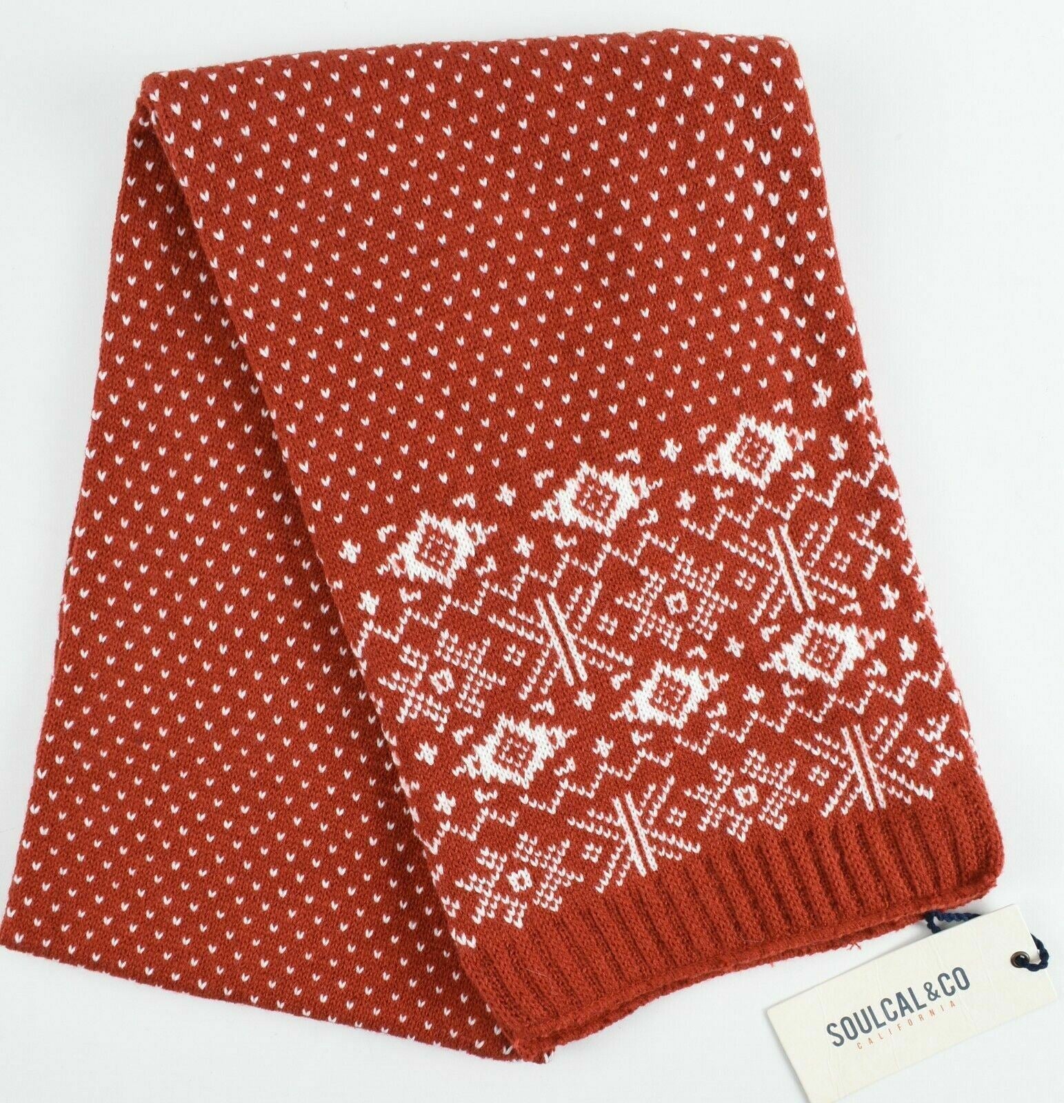 SOULCAL & CO Red / Birdseye Print Knitted Winter Scarf, Men's /Women's