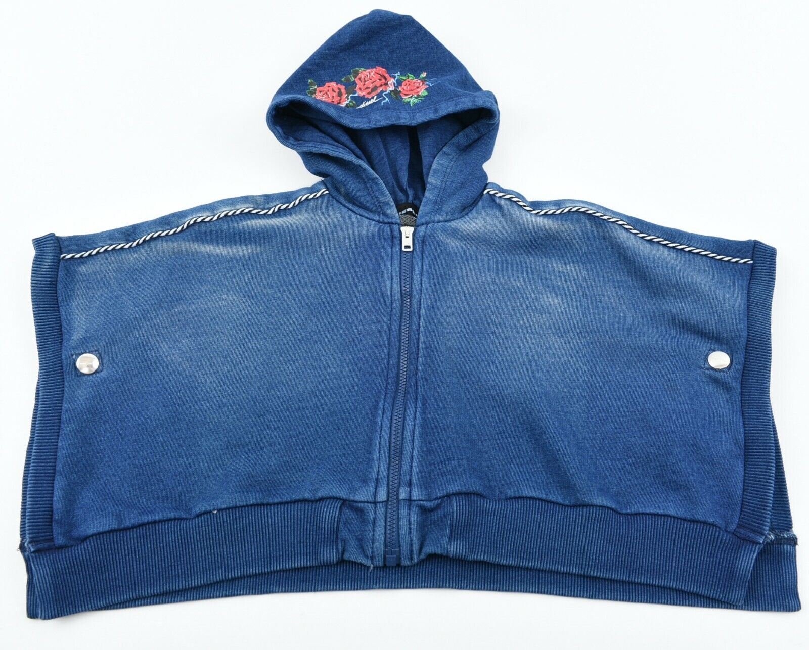 DIESEL Baby Girls' Hooded Cape, Denim Blue, size 6 months