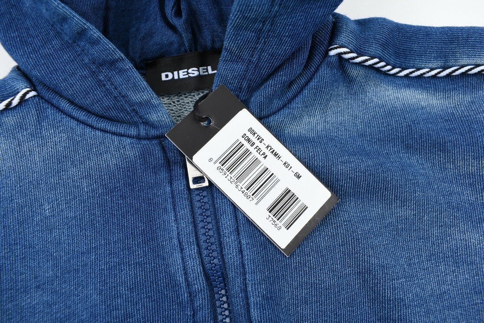 DIESEL Baby Girls' Hooded Cape, Denim Blue, size 6 months