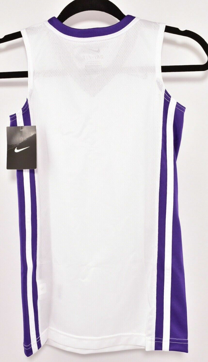 NIKE DRI-FIT Girls' Kids' Performance Tank Top, White Purple, 8 years to 9 years