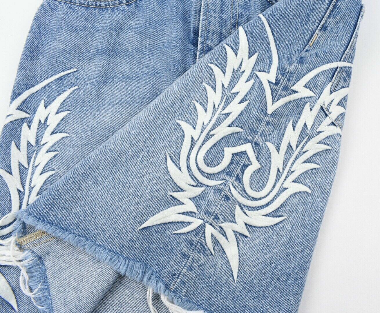 ALLSAINTS Women's PHILLY Embroidered Denim Skirt, size UK 4