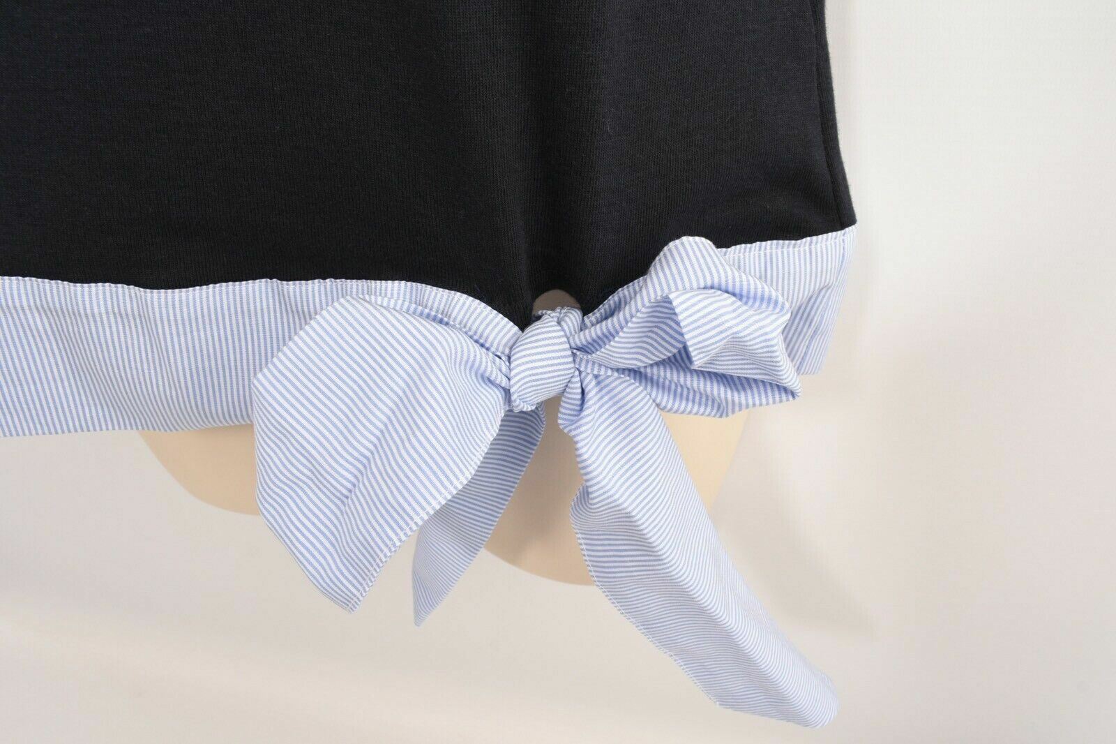 TOMMY HILFIGER Women's Navy Blue Bow Embellished Top, size XS