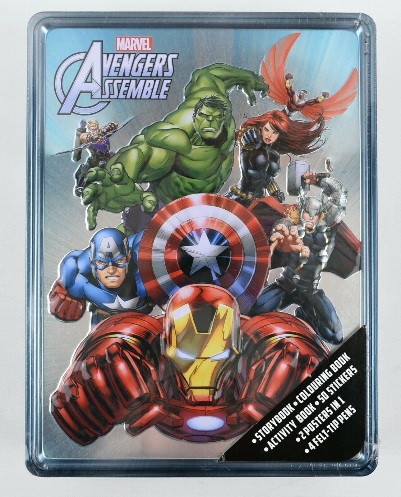 MARVEL AVENGERS ASSEMBLE Activity Pack, Tin Box, Books/Poster/Stickers