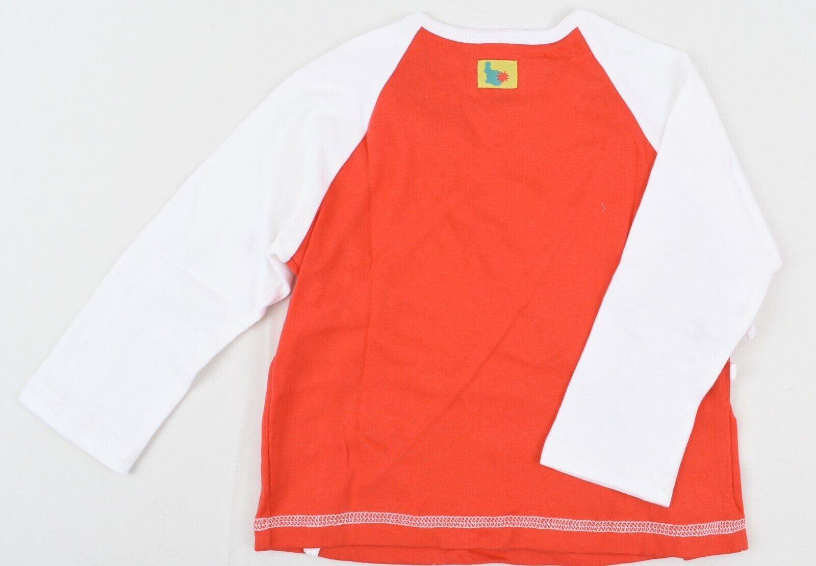 GREEN RABBIT Boys' Girls' Wrap Around Top, Red/White, MADE IN UK, size 3-4 Years