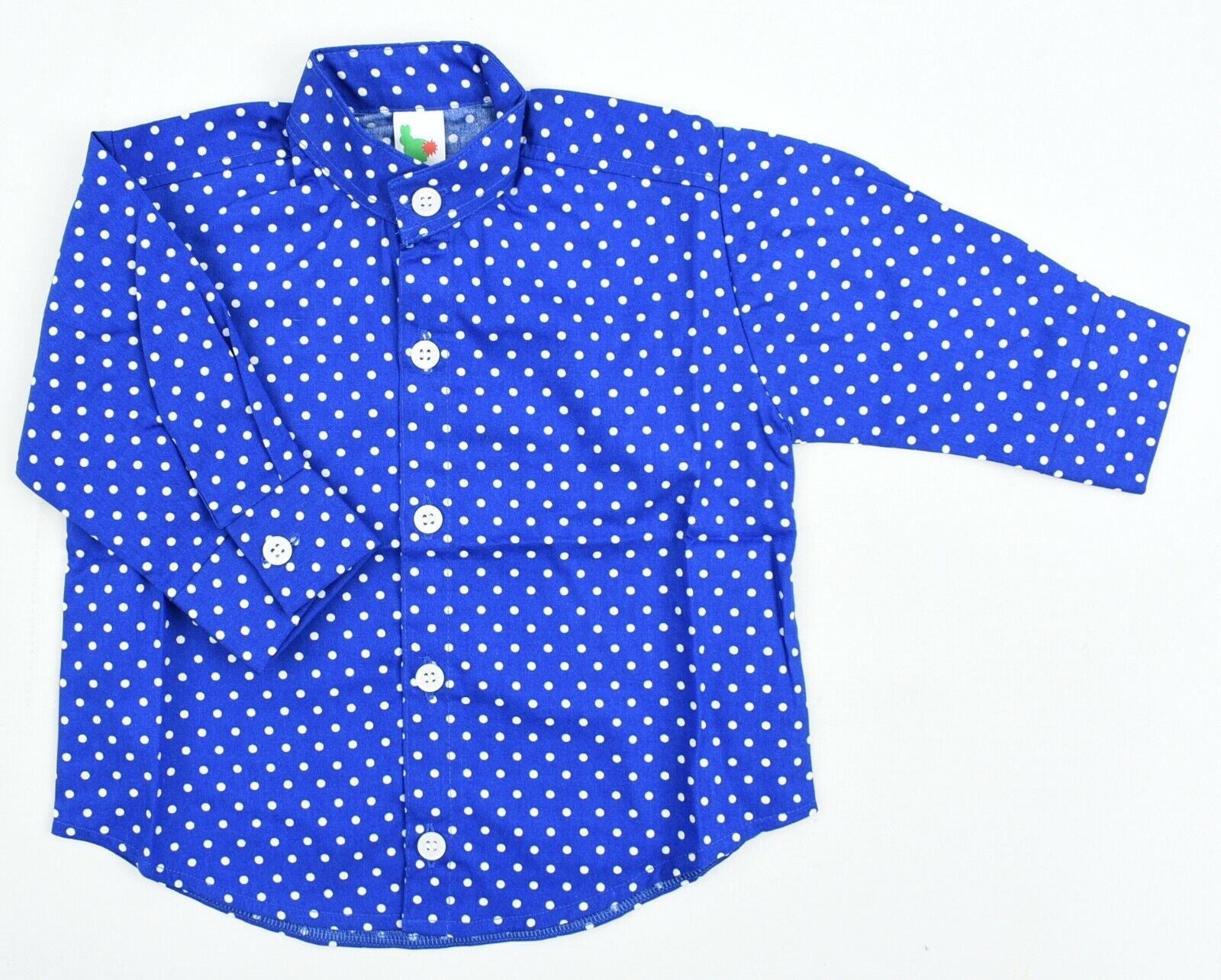 GREEN RABBIT Baby Girls' Polka Dot Shirt, Blue, MADE IN UK, size 0-6 Months