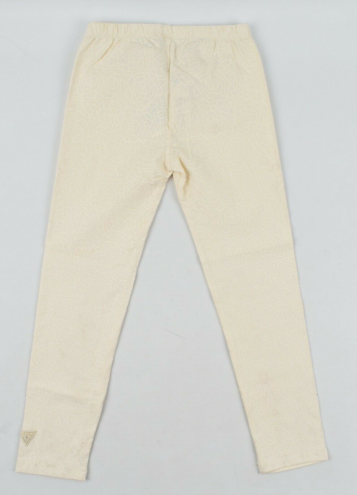 GUESS Girls' Kids' Cream Textured Cotton Leggings, size 5 years