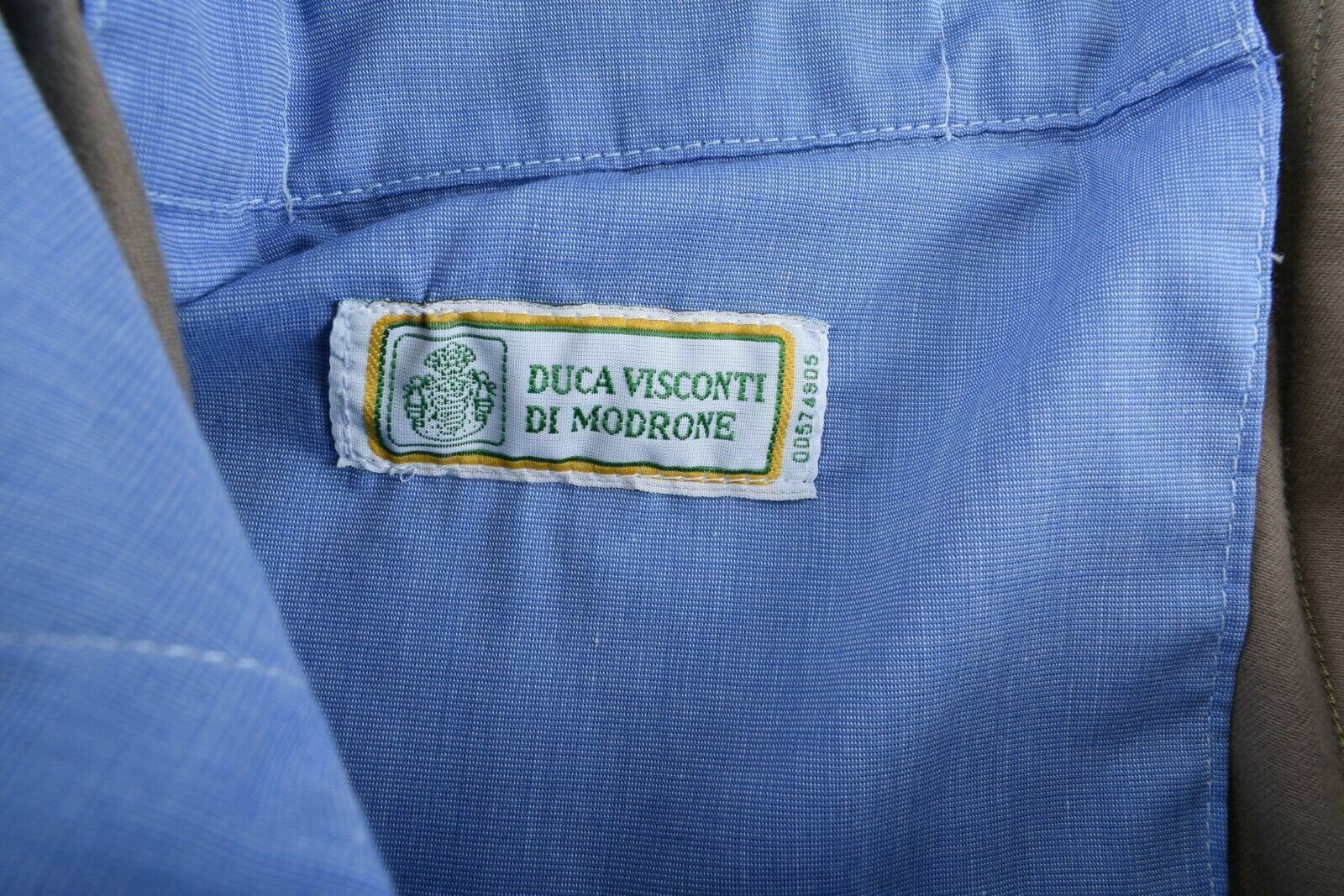 DUCA VISCONTI DI MODRONE Men's Classic Chino Trousers, Khaki, size W30 / IT 46