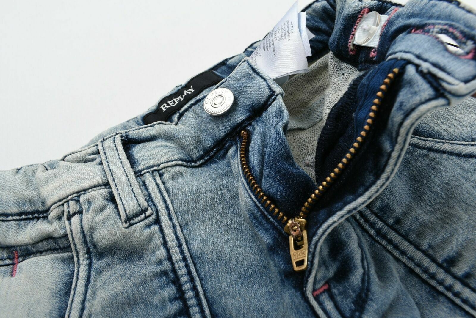 REPLAY Girl's Stonewashed ANTI-FIT Light Blue Denim Jeans- Age 4 years