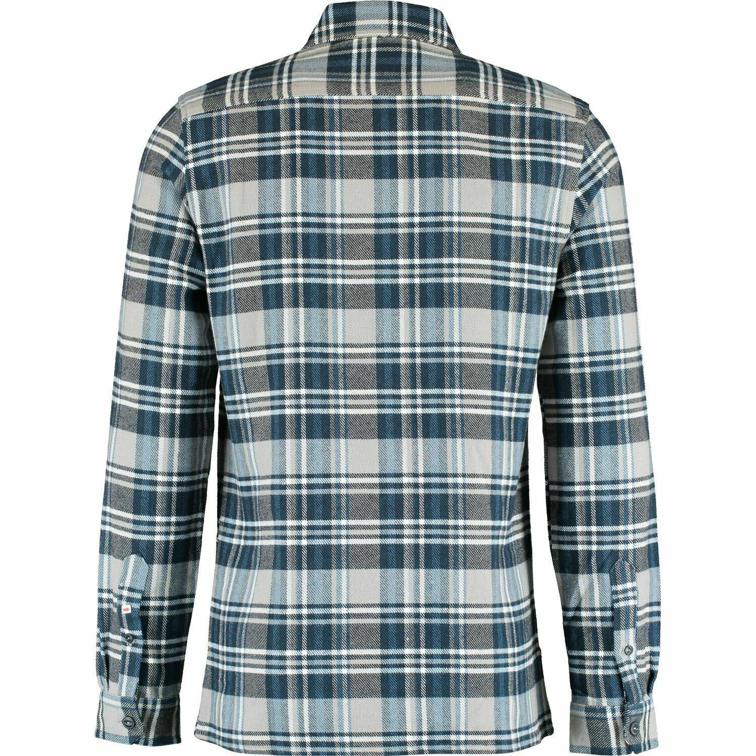 2ND CHAPTER Men's Grey/Blue Checked Thick Flannel Shirt, size SMALL