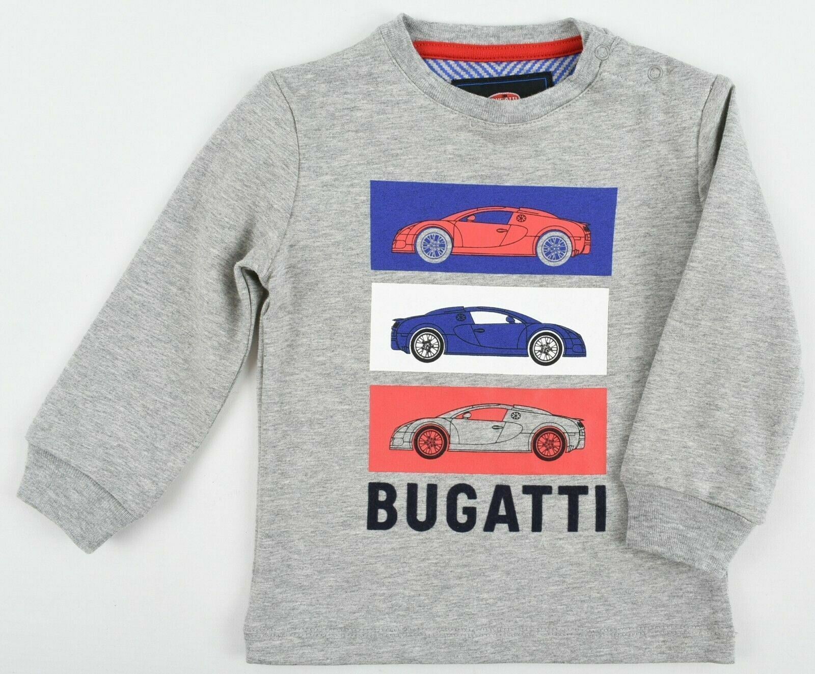 BUGGATI Baby Boys' Long Sleeve Top, Cars Print, Grey, 6 months