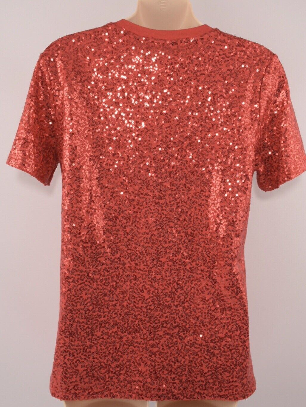 DKNY Women's Red Sequins T-shirt, size SMALL