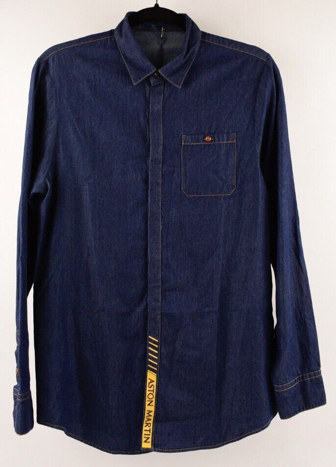 ASTON MARTIN Boys' Kids' Blue Cotton Shirt, size 16 years