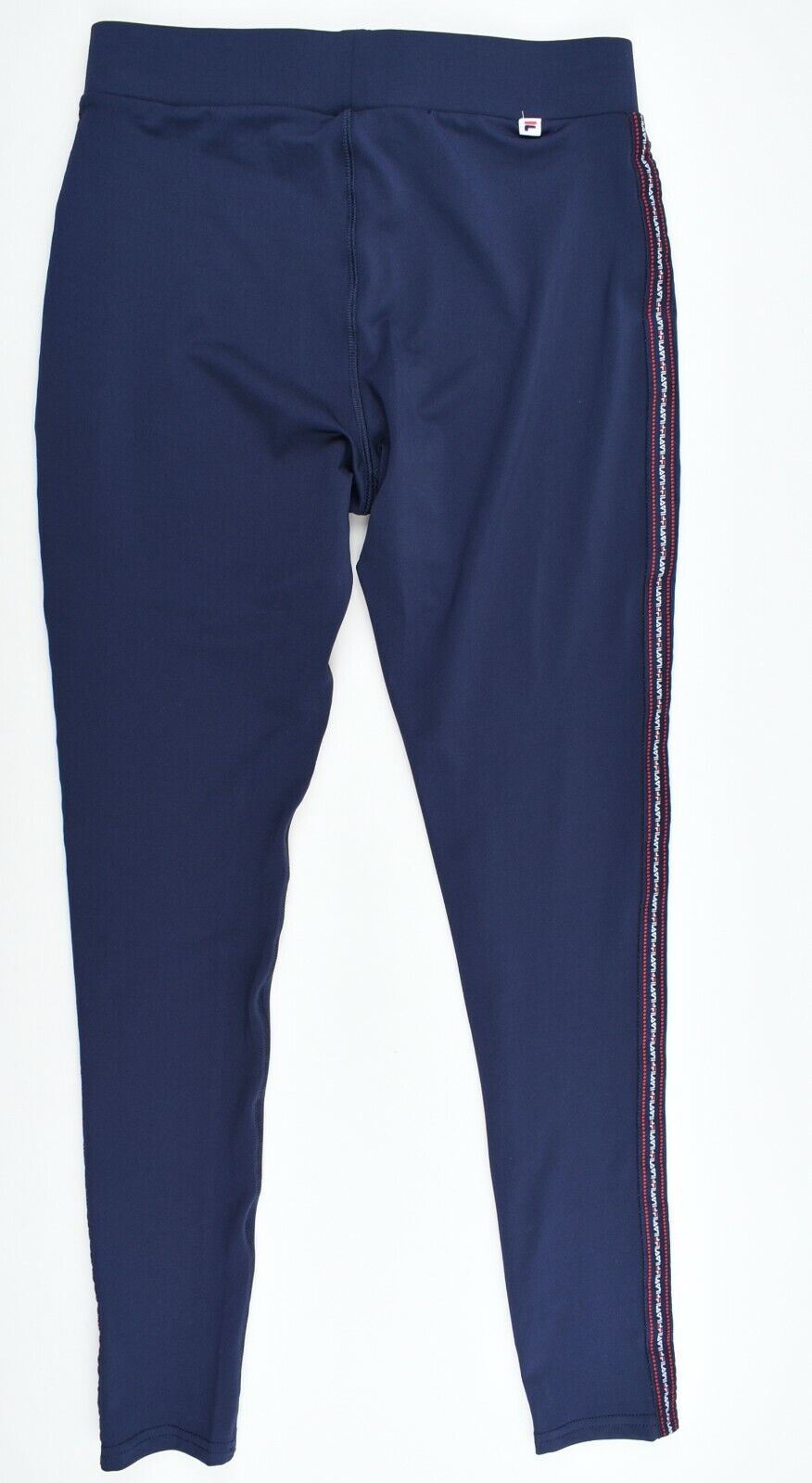 FILA Women's ELISE Dot Stripe Side Activewear Leggings, Navy Blue, size S