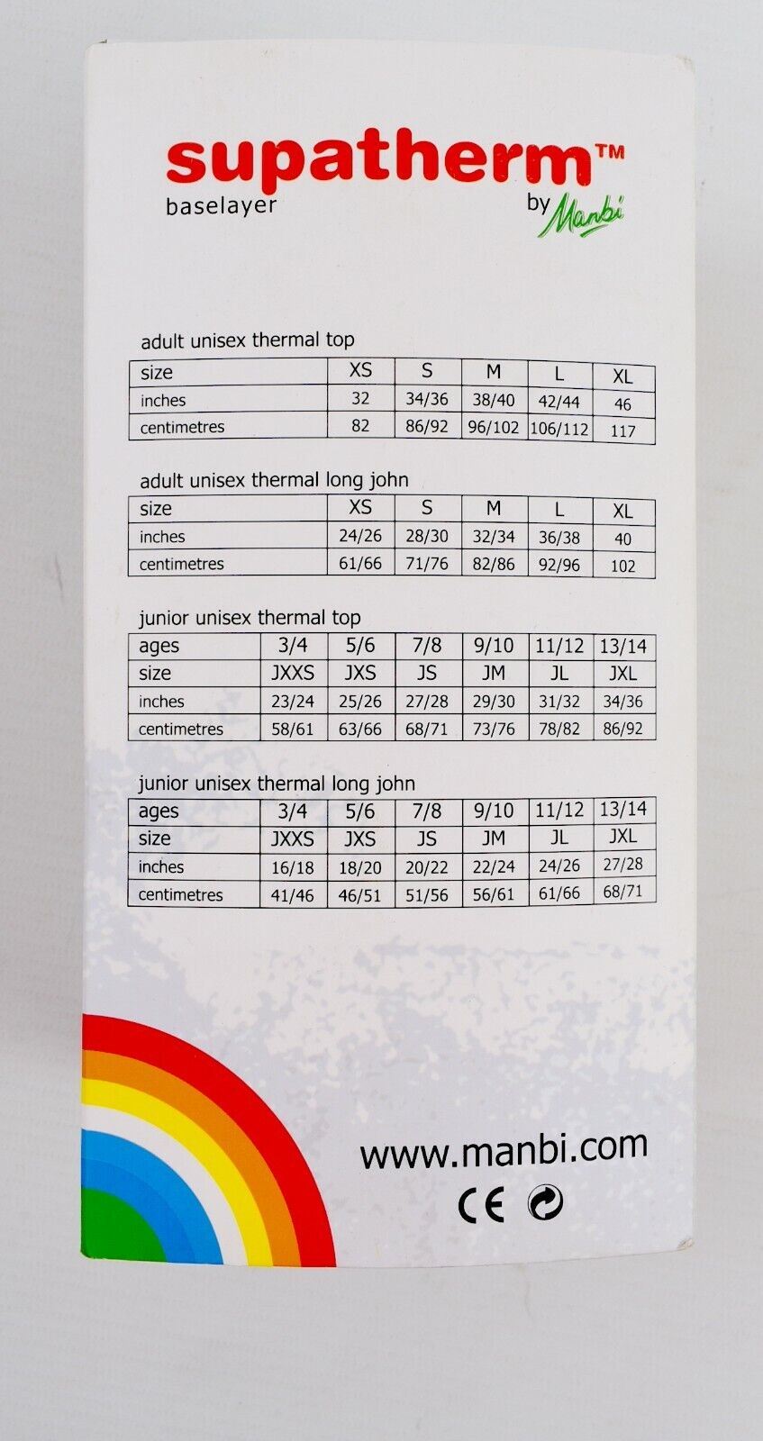 MANBI - SUPATHERM Baselayer, Men's Women's Thermal Top, Black, size XL