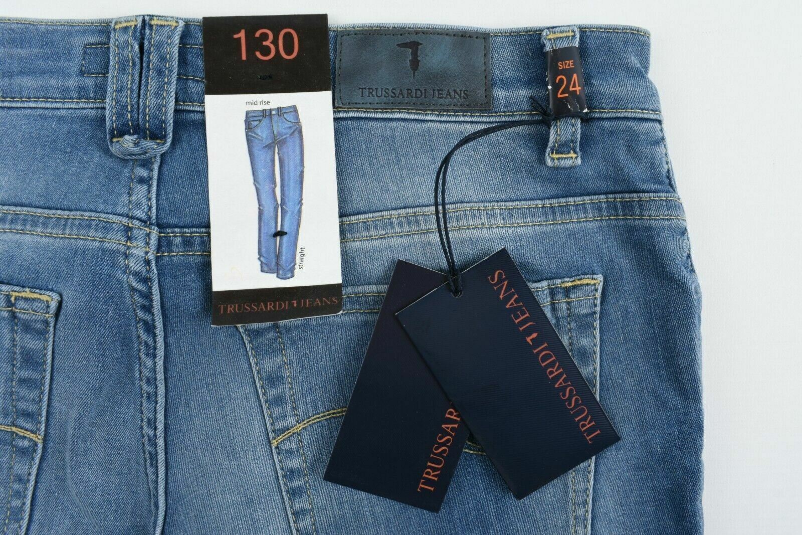 TRUSSARDI 130 Women's Cropped Flare Jeans, Blue, size W24