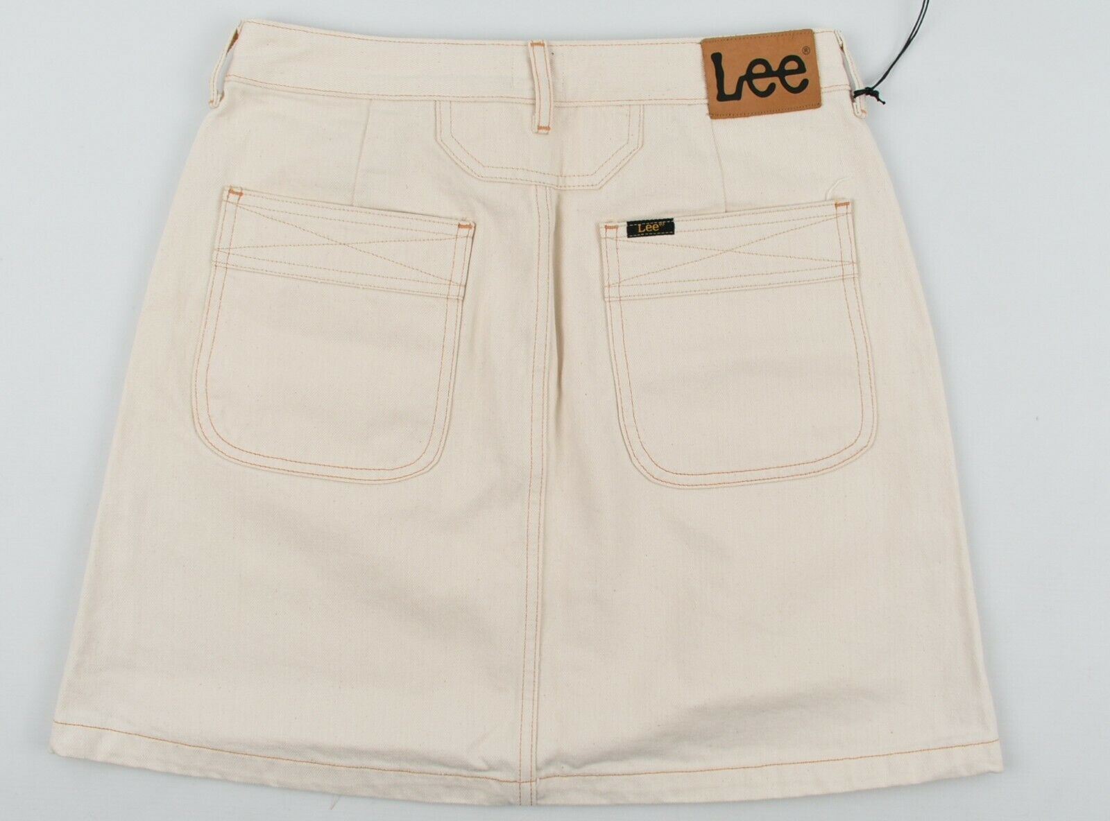 LEE Women's Original Rigid - Cream Denim Mini Skirt, size W28