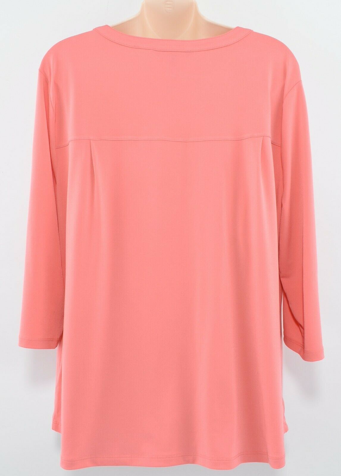 ELLEN TRACY Women's Button Down 1/2 Sleeve Shirt Top, Coral Pink, size XL