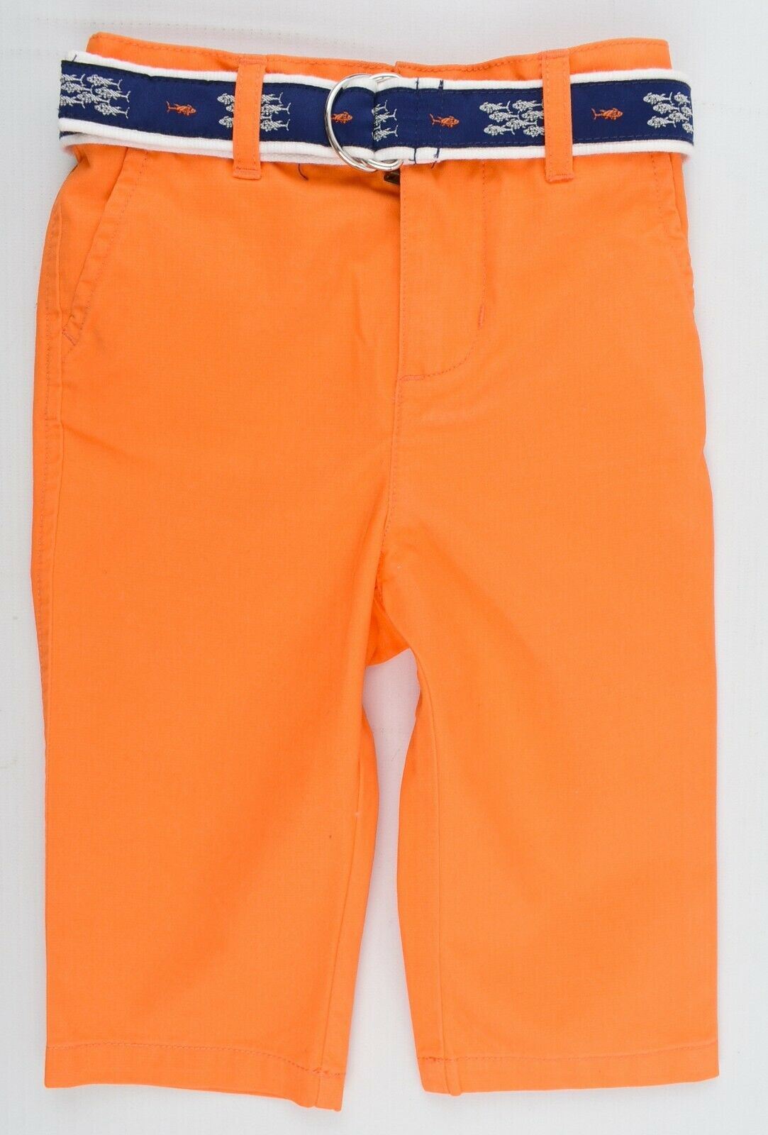 RALPH LAUREN Baby Boys' Orange Chino Trousers Pants, with Belt, size 9 months