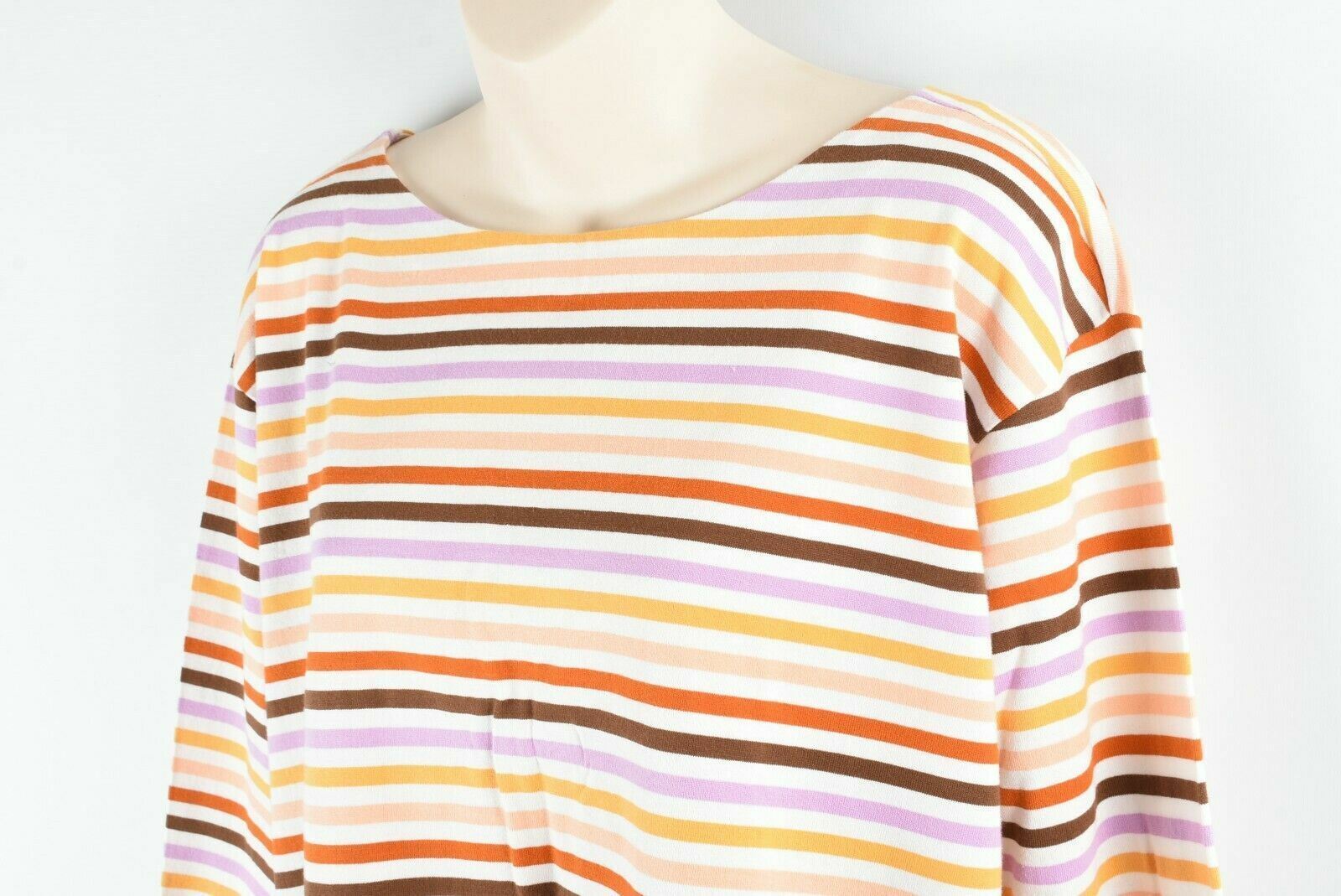 M.I.H JEANS Women's Simple Mariniere Sunset Multi Stripe Top, size UK 10