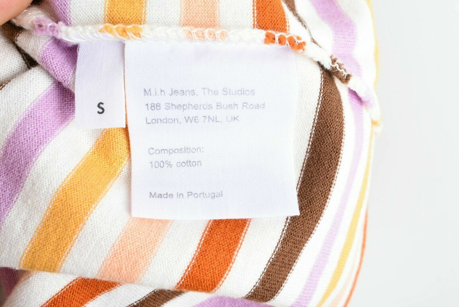 M.I.H JEANS Women's Simple Mariniere Sunset Multi Stripe Top, size UK 10