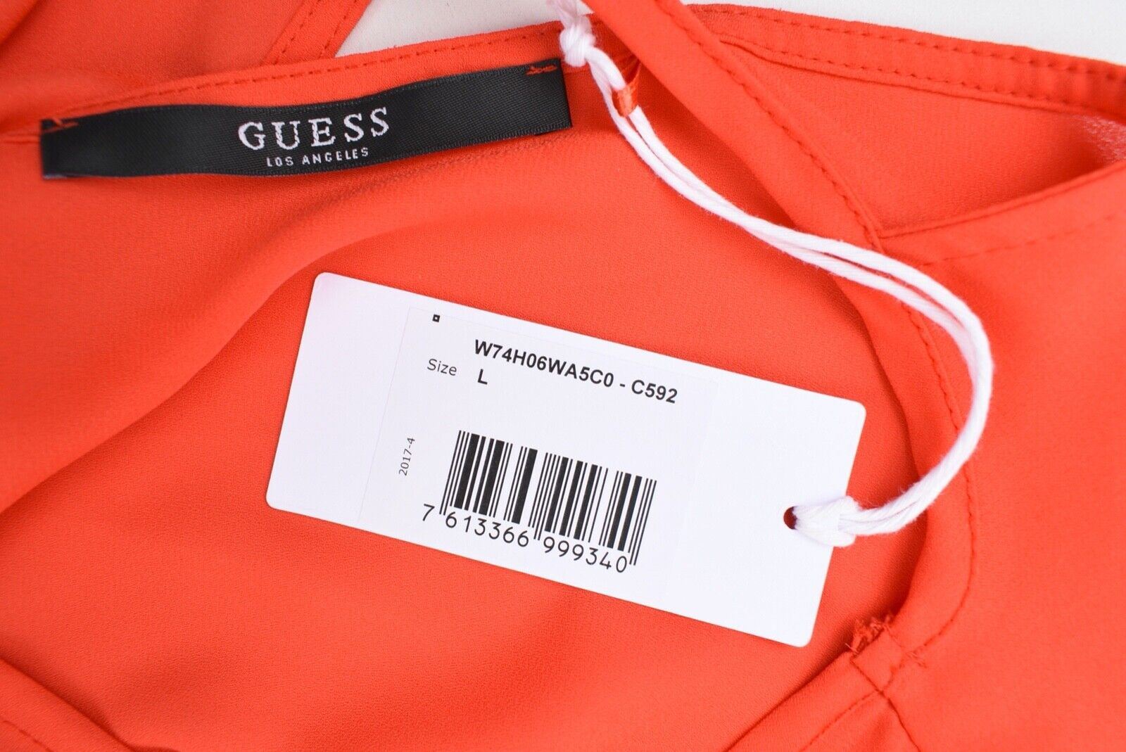GUESS Women's Red Long Sleeve Open Back Blouse Top, size UK 12