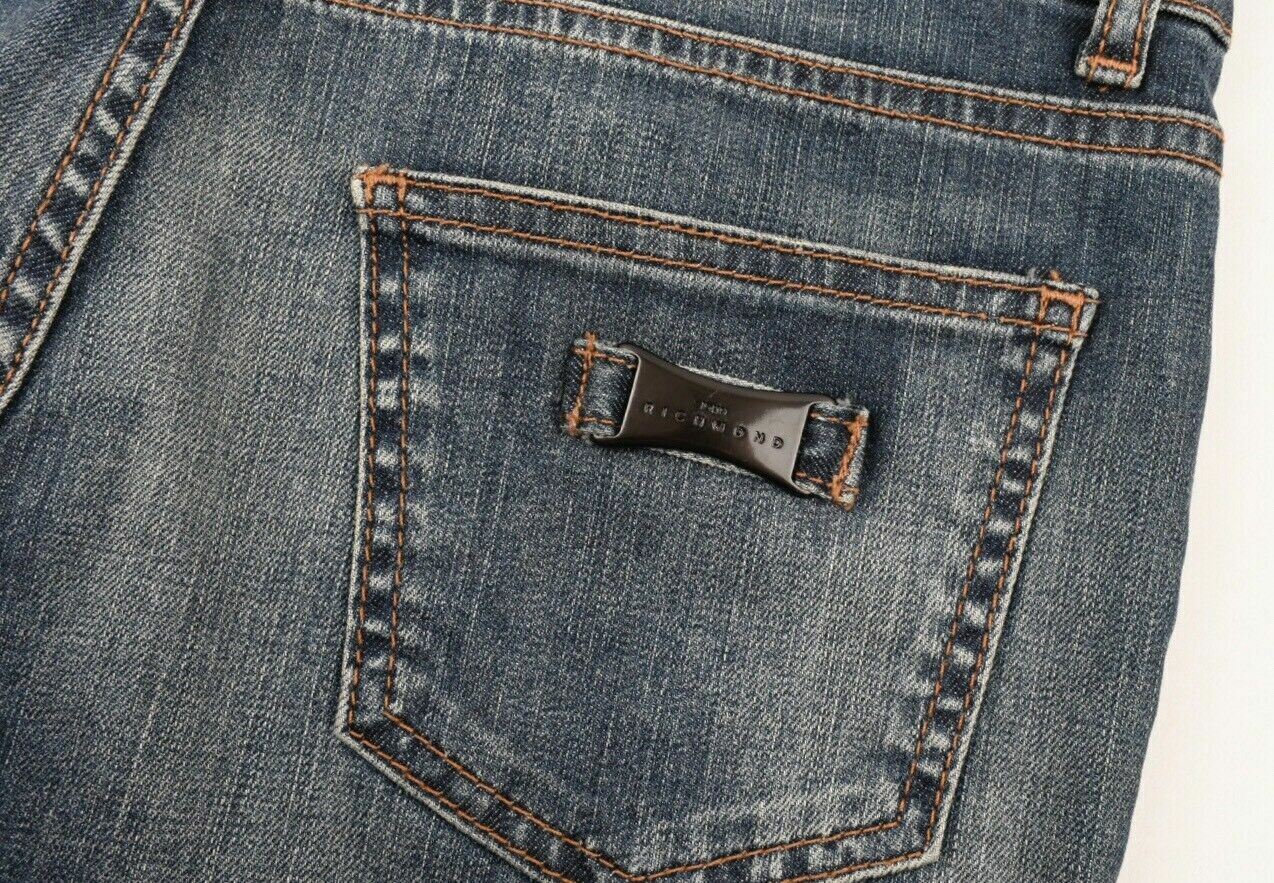 JOHN RICHMOND Women's Low Rise Slim Leg Jeans, Mid Blue, size W27