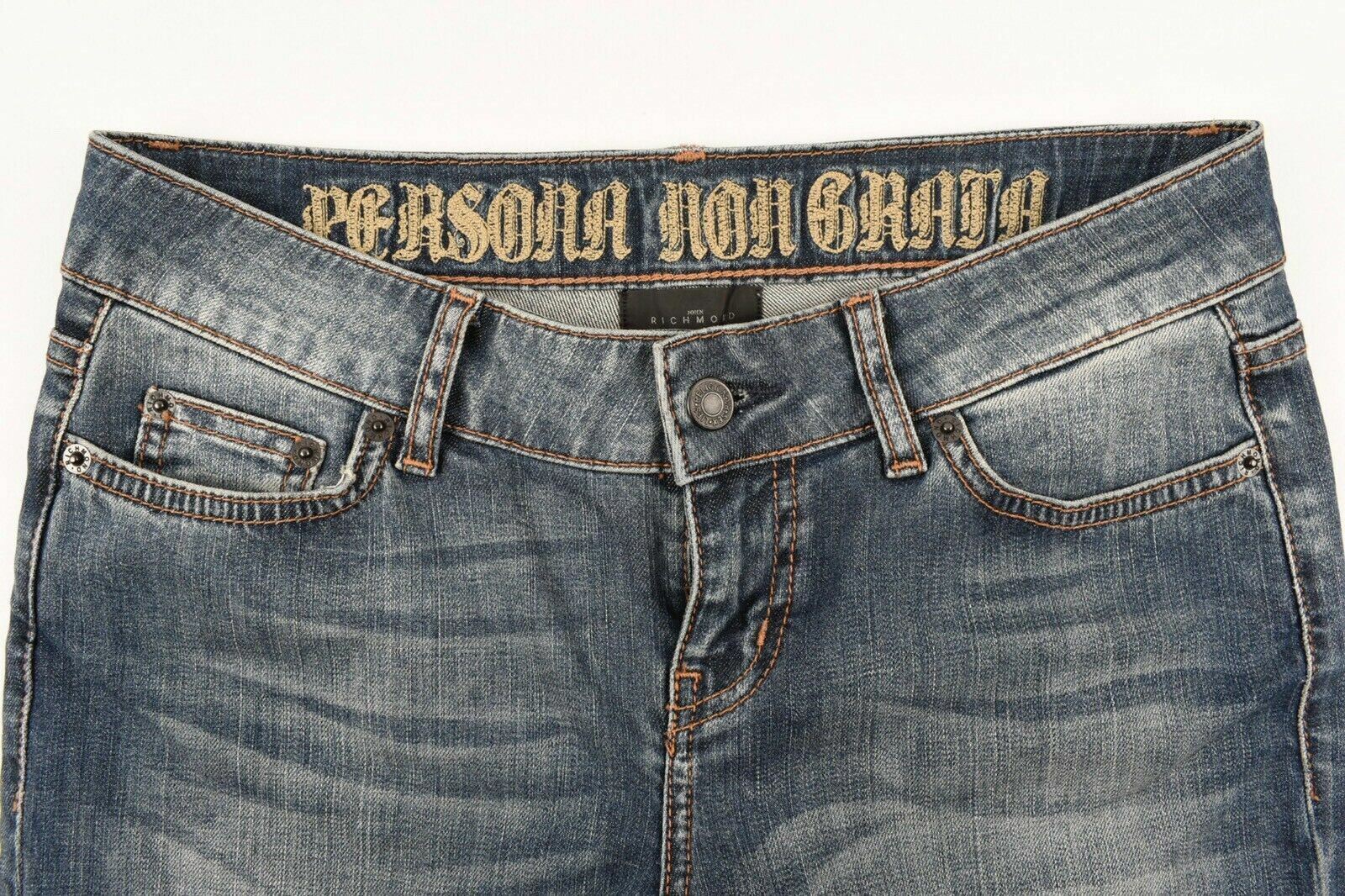 JOHN RICHMOND Women's Low Rise Slim Leg Jeans, Mid Blue, size W27