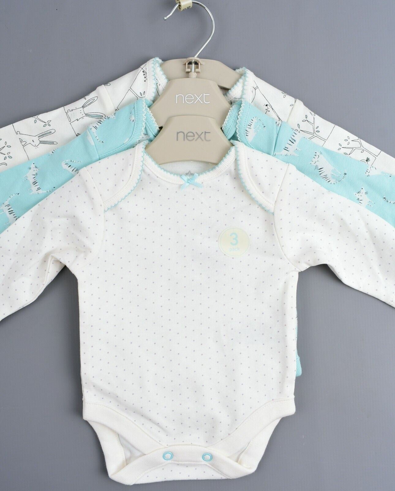 NEXT Baby Girls' Bundle of 7 Bodysuits, Pink/Cream/Green, NEWBORN up to 3 months