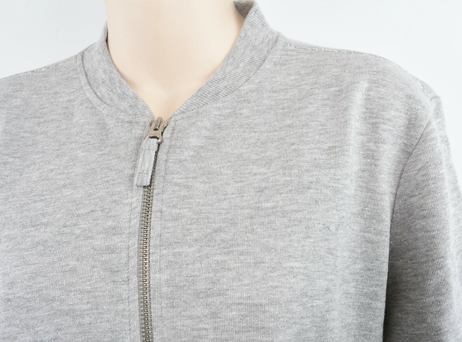 RITUALS Women's Grey Heather/Metallic Zip Sweatshirt Jacket, size L