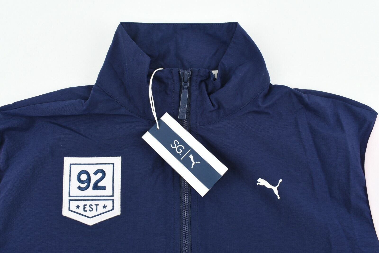 PUMA X SG Selena Gomez Women's Lightweight Jacket, Navy Blue/White/Pink size XS