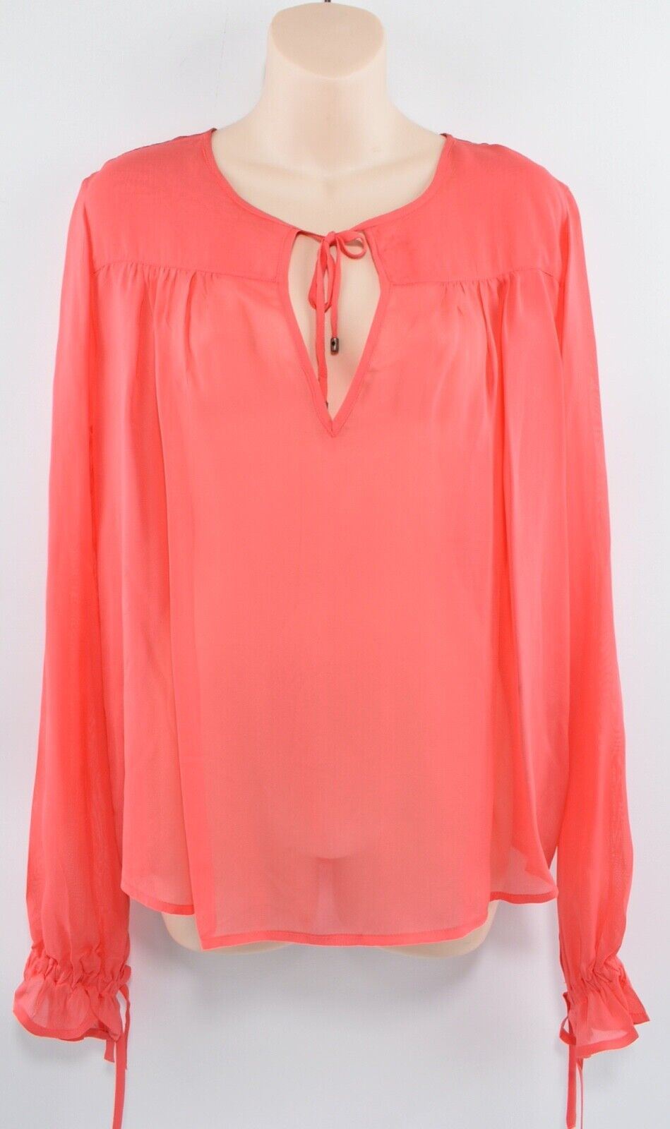 JUST CAVALLI Women's Pink Long Sleeve Chiffon Blouse, size UK 10