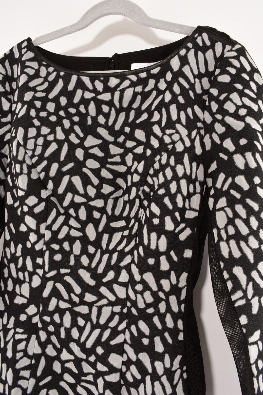 REISS Women's JANIE Black/Grey Patterned Dress, size UK 4