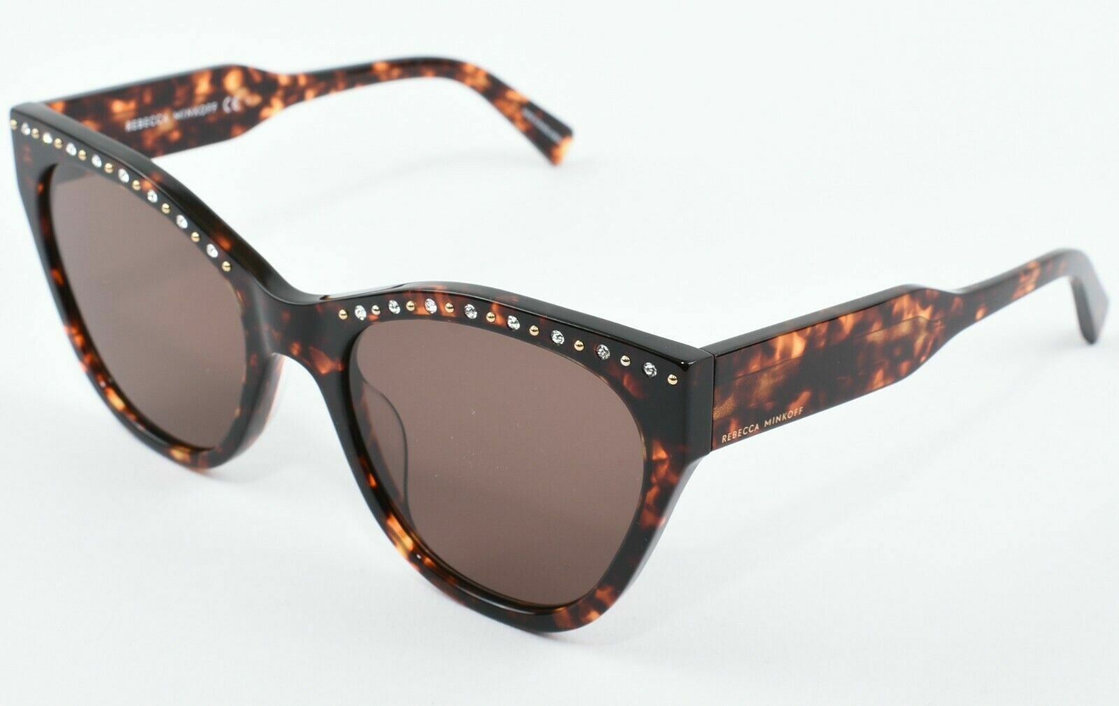 REBECCA MINKOFF Women's MARTINA Cat Eye Sunglasses, Dark Havana/Brown