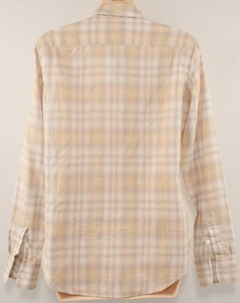 POLO RALPH LAUREN Women's Beige Plaid Cotton Shirt, size SMALL
