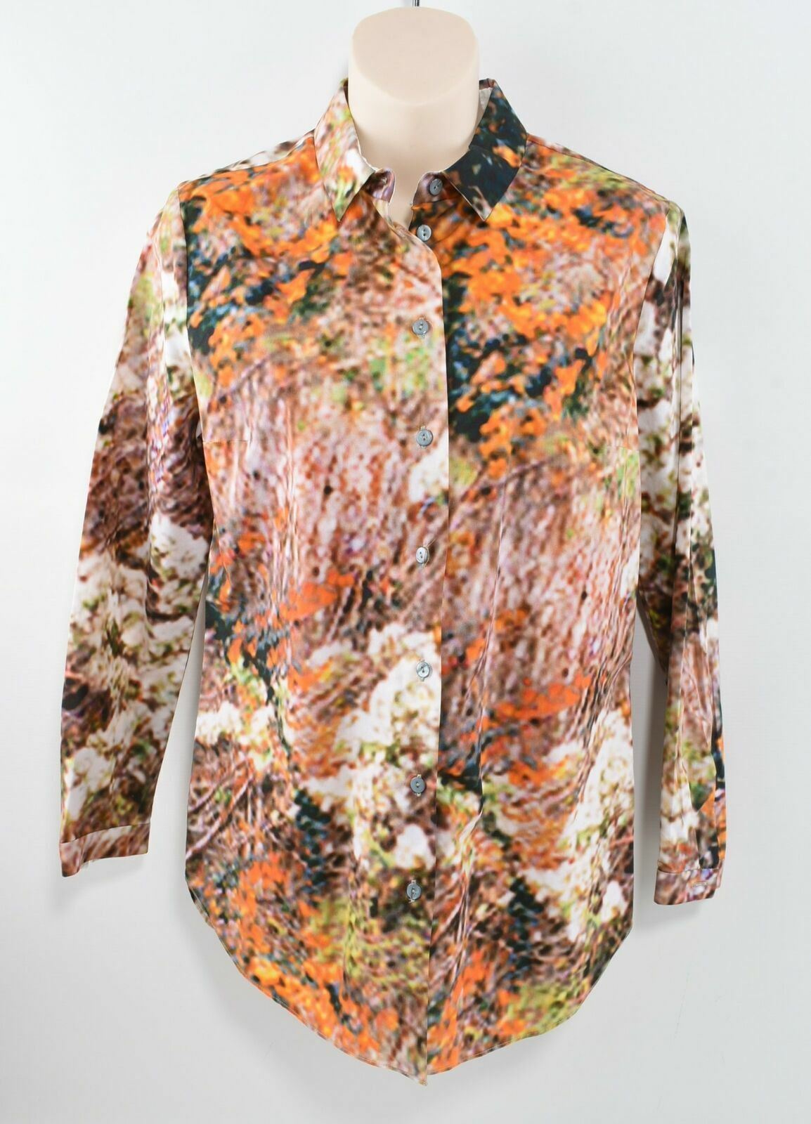 CARVEN Women's Multicoloured Graphic Print Long Sleeve Shirt Size France 36 UK 8